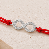 Silver Infinity Charm Red String Protection Bracelet