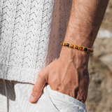 Tiger Eye & Black Beads Bracelet