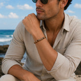 Tiger Eye & Gold Beads Cuff Bracelet