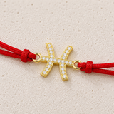 Pisces Zodiac Red String Protection Bracelet