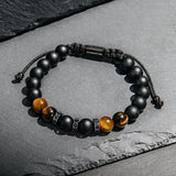 Black Onyx & Tiger Eye Beads Bracelet