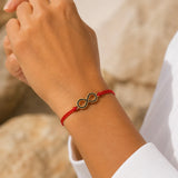 Gold Infinity Charm Red String Protection Bracelet