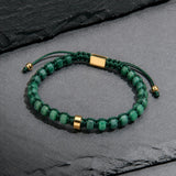 Jade & Gold Beads Adjustable Bracelet