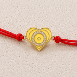 Yellow Heart Charm Red String Protection Bracelet