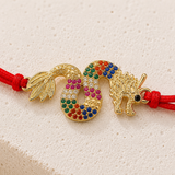 Multicolor Dragon Charm Red String Protection Bracelet