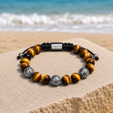 Tiger Eye & Silver Beads Bracelet