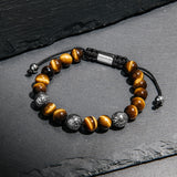 Tiger Eye & Silver Beads Bracelet