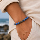 Lapis Lazuli & Black Crystals Cuff Bracelet