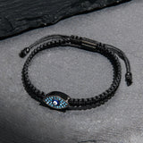 Blue Evil Eye Black String Protection Bracelet