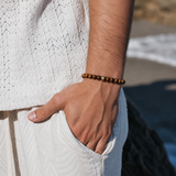 Tiger Eye & Gold Beads Adjustable Bracelet