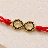 Gold Infinity Charm Red String Protection Bracelet