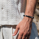 Black Onyx & Silver Beads Bracelet