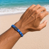 CZ Black Square Beads Lapis Lazuli Braided Bracelet