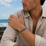 Lapis Lazuli & Black Crystals Cuff Bracelet