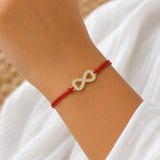 Gold Infinity Charm Red String Protection Bracelet