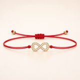 Gold Infinity Charm Red String Protection Bracelet
