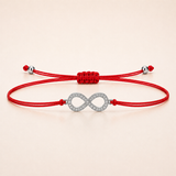 Silver Infinity Charm Red String Protection Bracelet