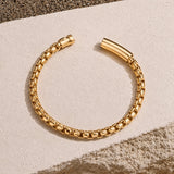 Gold Box Chain Bracelet
