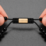 Gold Lion & Black Metal Beads Bracelet