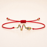 Multicolor Snake Charm Red String Protection Bracelet