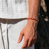 Gold Metal Beads & Red String Braided Bracelet