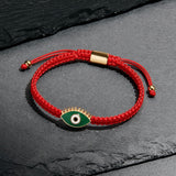 Green Gold Evil Eye Red String Protection Bracelet