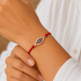 Rose Gold Evil Eye Charm Red String Protection Bracelet