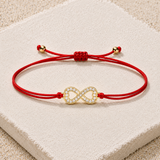 Gold Infinity Charm Red String Protection Bracelet