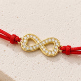 Gold Infinity Charm Red String Protection Bracelet