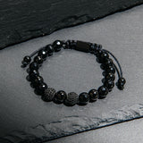 Black Onyx & Cubic Zirconia Beads Bracelet