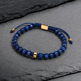 Lapis Lazuli & Gold Beads Adjustable Bracelet
