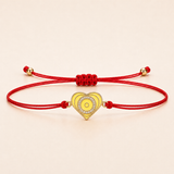 Yellow Heart Charm Red String Protection Bracelet