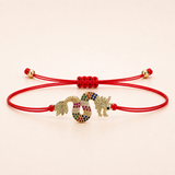 Multicolor Dragon Charm Red String Protection Bracelet
