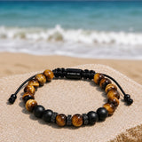 Tiger Eye & Black Onyx Beads Bracelet