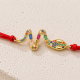 Multicolor Snake Charm Red String Protection Bracelet