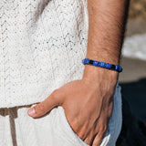Lapis Lazuli & Black Beads Bracelet