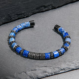 Lapis Lazuli & Black Crystals Cuff Bracelet