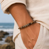 Tiger Eye & Gold Beads Cuff Bracelet