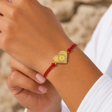 Yellow Heart Charm Red String Protection Bracelet