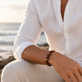 Tiger Eye Square Beads & Python Braided Bracelet