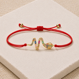 Multicolor Snake Charm Red String Protection Bracelet