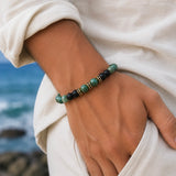 Jade & Black Onyx Gold Beads Bracelet
