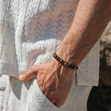 Tiger Eye & Black Onyx Beads Bracelet