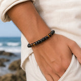 Black Onyx & Tiger Eye Beads Bracelet
