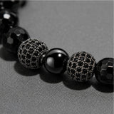 Black Onyx & Cubic Zirconia Beads Bracelet