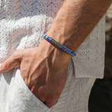 Lapis Lazuli & Black Crystals Cuff Bracelet