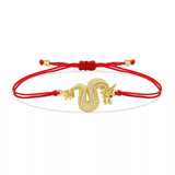 Gold Dragon Charm Red String Protection Bracelet - My Harmony Tree