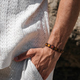 Tiger Eye Square Beads & Python Braided Bracelet - My Harmony Tree