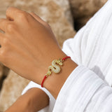 Gold Dragon Charm Red String Protection Bracelet