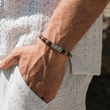 Tiger Eye & Silver Beads Cuff Bracelet